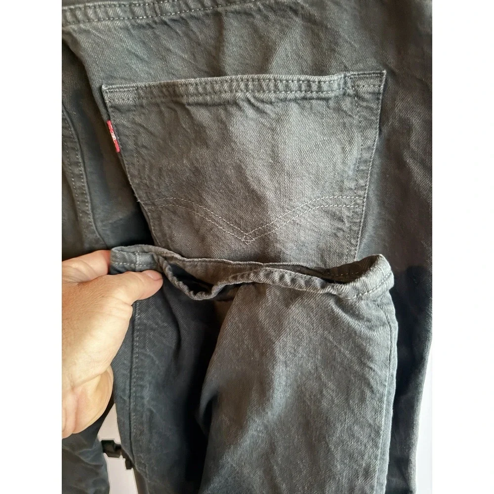 Levi's 501 Distressed Button Fly Denim Jeans Black 38 X 32 Faded